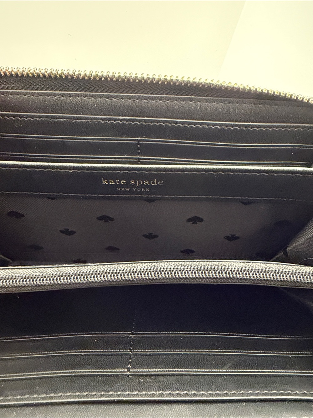 kate spade Black Leather Zip Wristlet Wallet with Gold Hardware - Picture 3 of 3